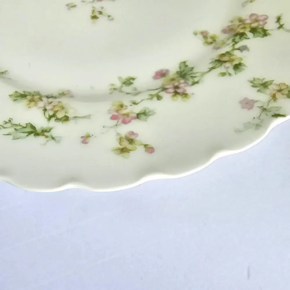 Vintage Haviland Limoges Bread Plate Pink Yellow Floral Cottagecore Set of 4